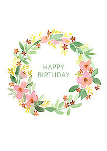 Couronne de fleurs Happy Birthday