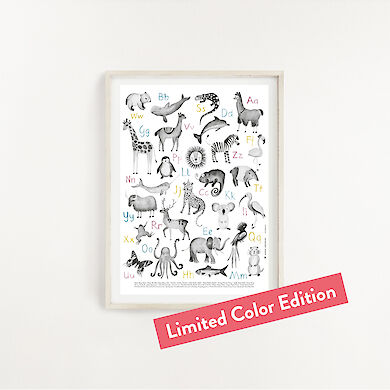 Affiche ABC lettres colorées A3 – Limited Color Edition