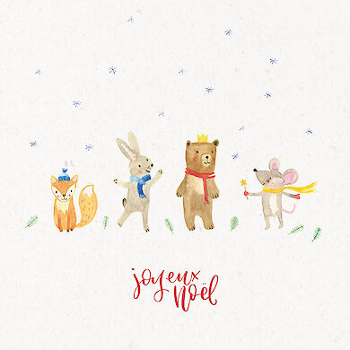 Weihnachtskarte Tiere quadratisch