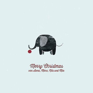 Elephants Weihnachtskarte carré