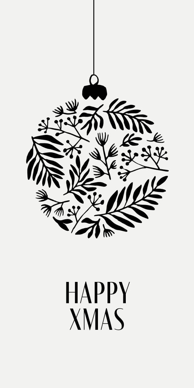 Weihnachtskarte Christbaumkugel