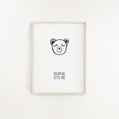 Poster Bear White A4