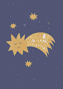Postkarte Peace, Love and Happy Christmas