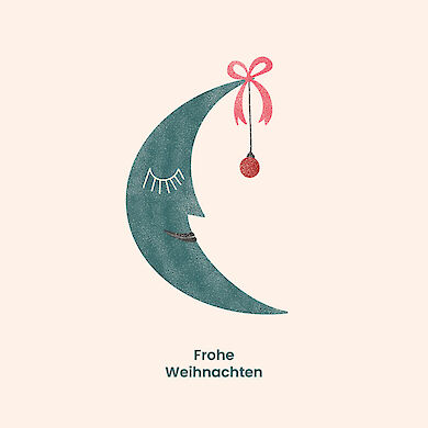 Carte de Noël X-MAS MOON Carré