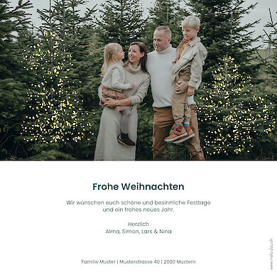 Weihnachtskarte Mistelzweig carré - 